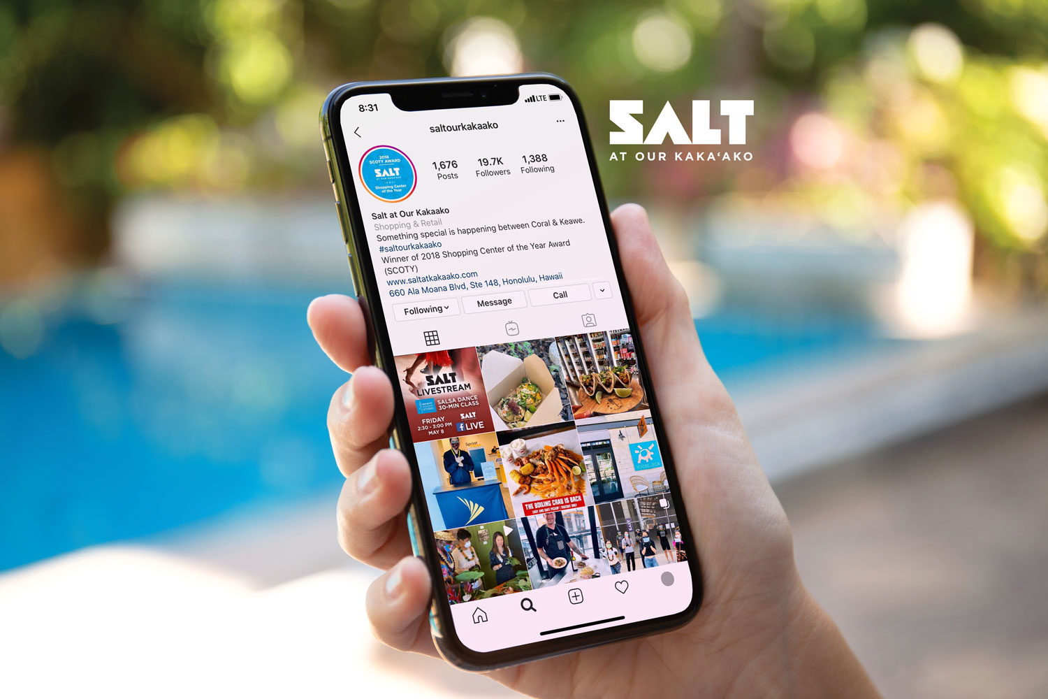 SALT at Our Kaka'ako Social Media feed on mobile device